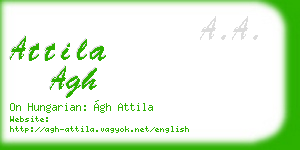 attila agh business card
