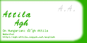 attila agh business card